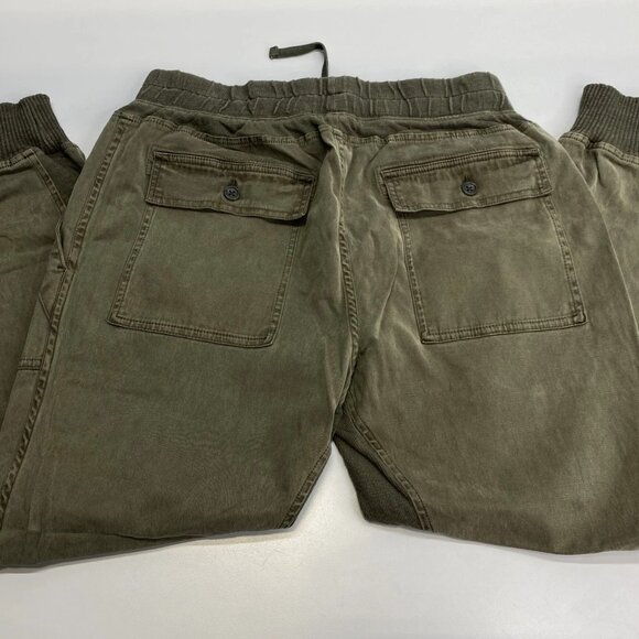 James Perse Mixed Media Pants • Size 2 • Army Green Ribbed Cuffs & Patch Pockets - Picture 2 of 10
